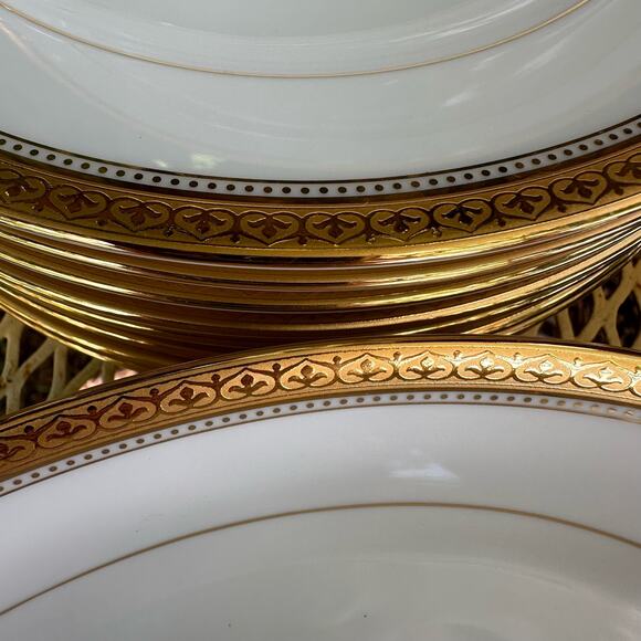 Vtg Noritake Salad Plates Manor Gold 8 3/8 inch Contemporary Fine China Set/4 - Picture 4 of 9
